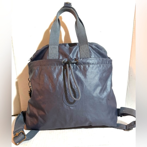 Kipling goyo gray blue nylon backpack - Picture 1 of 8